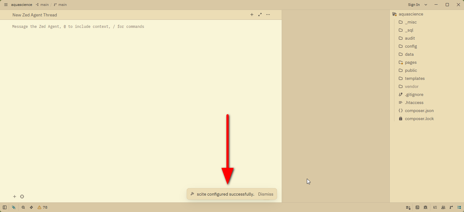 Scite configured successfully