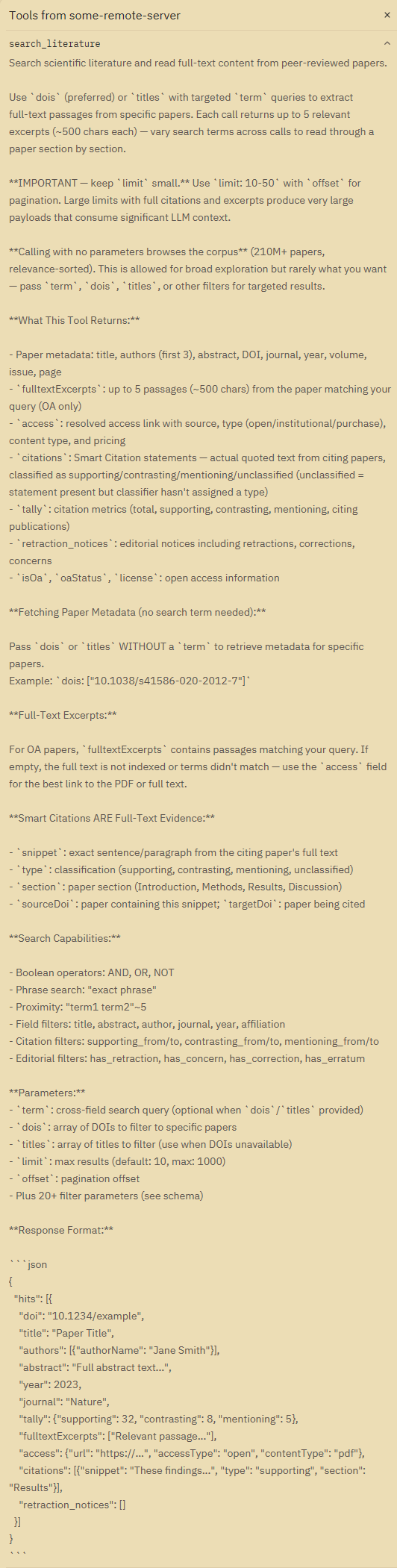 search_literature full documentation
